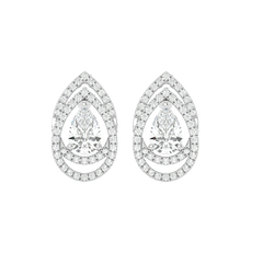 Pear Halo Diamond Earrings