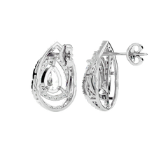 Pear Halo Diamond Earrings