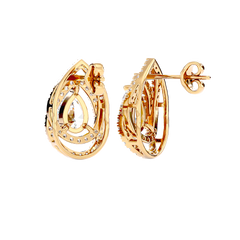 Pear Halo Diamond Earrings