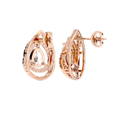 Pear Halo Diamond Earrings