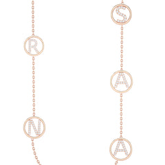 Multi-Initial Circle Charm Bracelet ("R", "N", "S", "A")