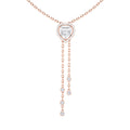 Heart Halo Diamond Lariat Necklace