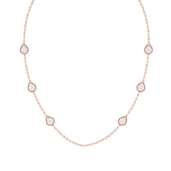 Pear Diamond Station Necklace