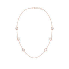 Pear Diamond Station Necklace
