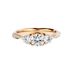 Three Stone Trellis Diamond Ring