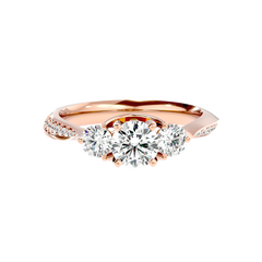 Three Stone Trellis Diamond Ring