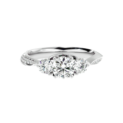 Three Stone Trellis Diamond Ring