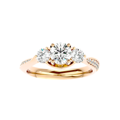 Three Stone Trellis Diamond Ring