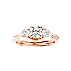 Three Stone Trellis Diamond Ring