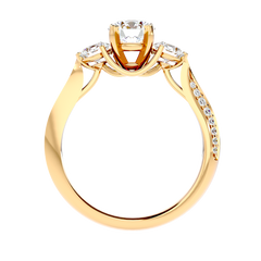Three Stone Trellis Diamond Ring