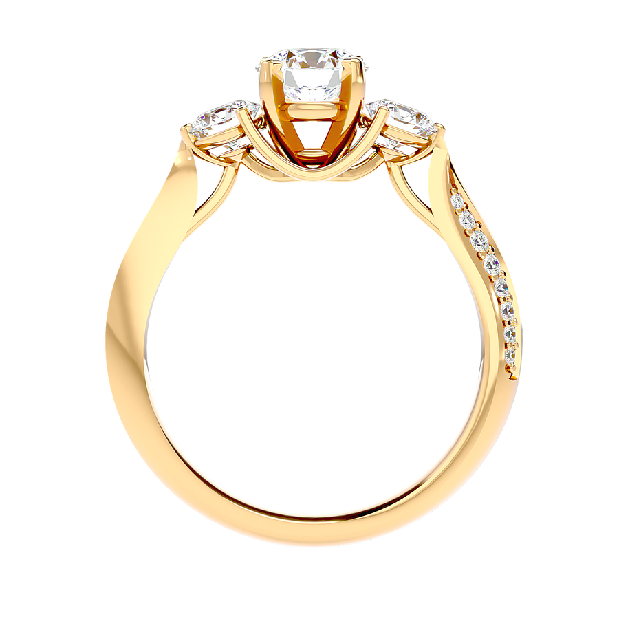 Three Stone Trellis Diamond Ring