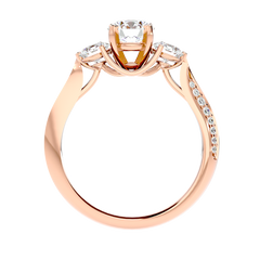 Three Stone Trellis Diamond Ring