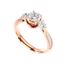 Three Stone Trellis Diamond Ring