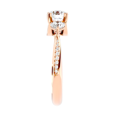 Three Stone Trellis Diamond Ring