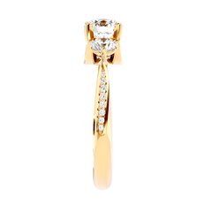 Three Stone Trellis Diamond Ring
