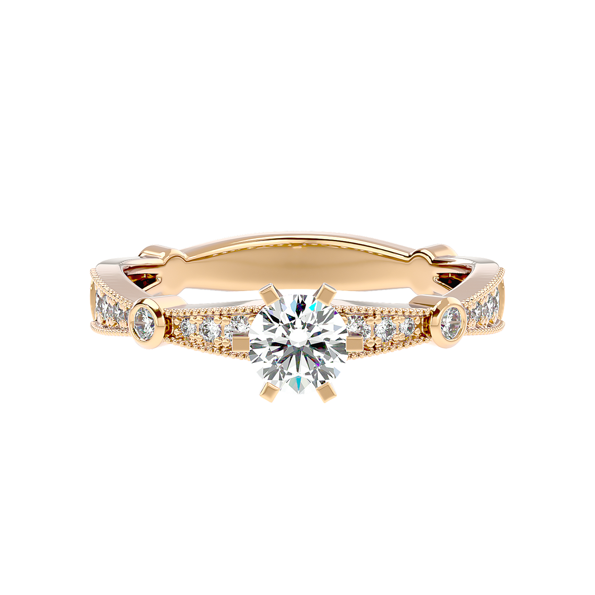 Vintage Bezel Accent Diamond Ring