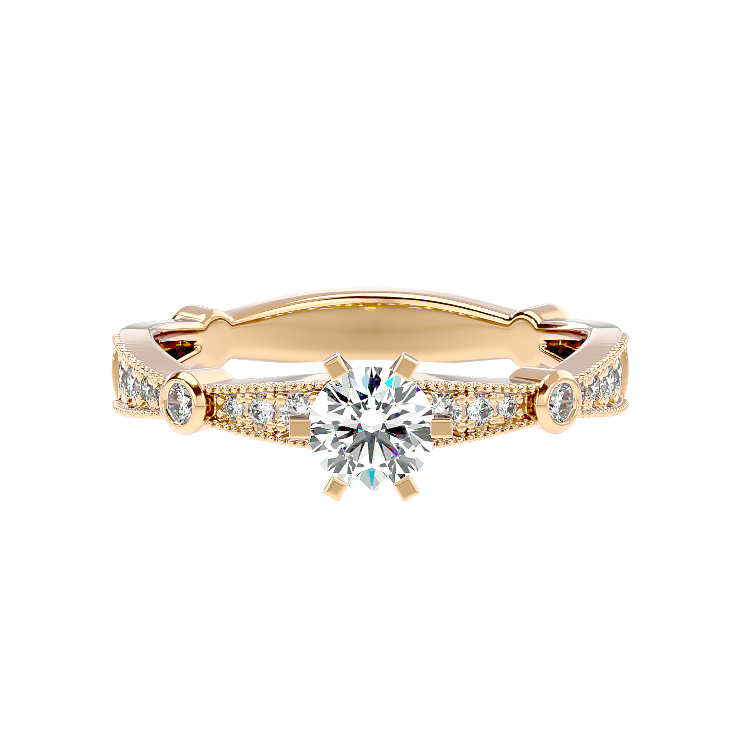 Vintage Bezel Accent Diamond Ring