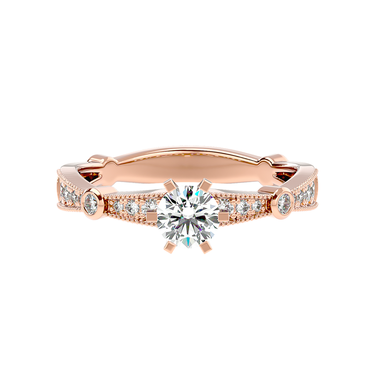 Vintage Bezel Accent Diamond Ring