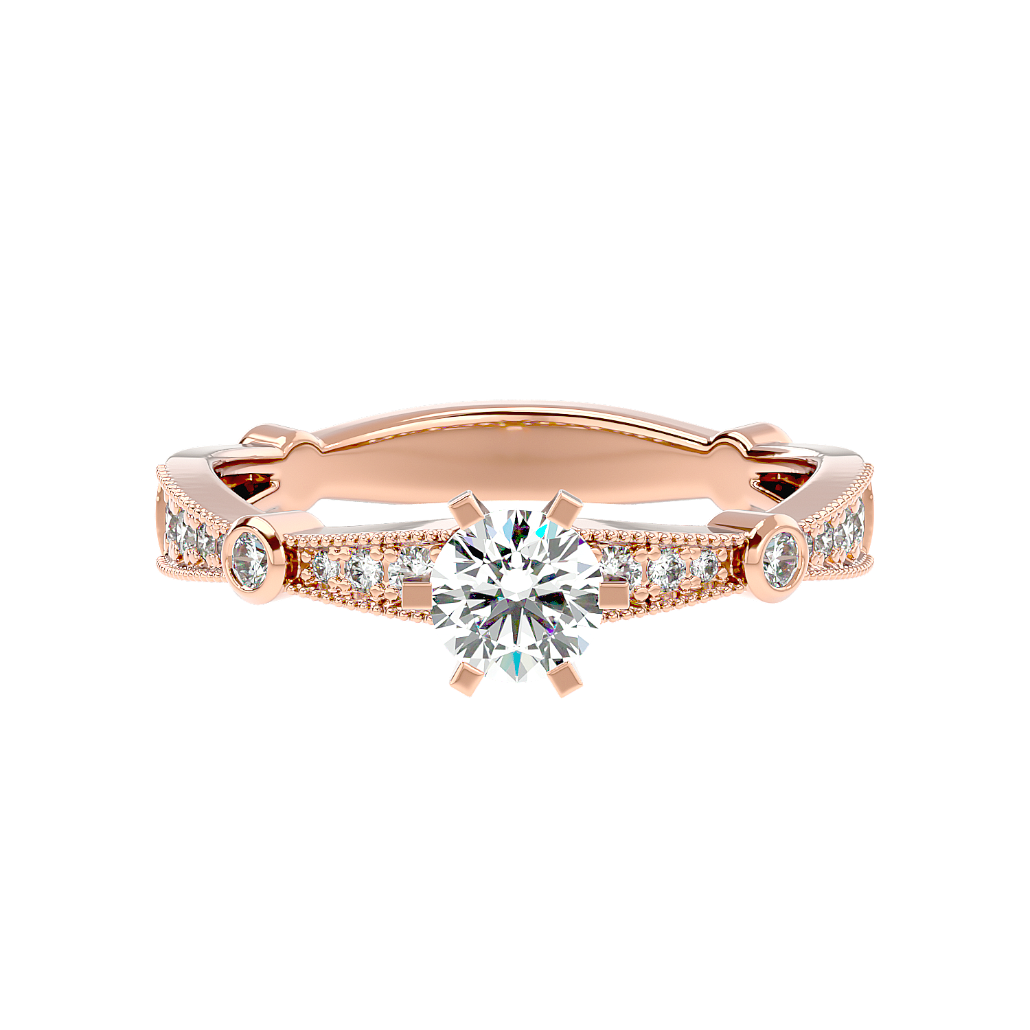 Vintage Bezel Accent Diamond Ring