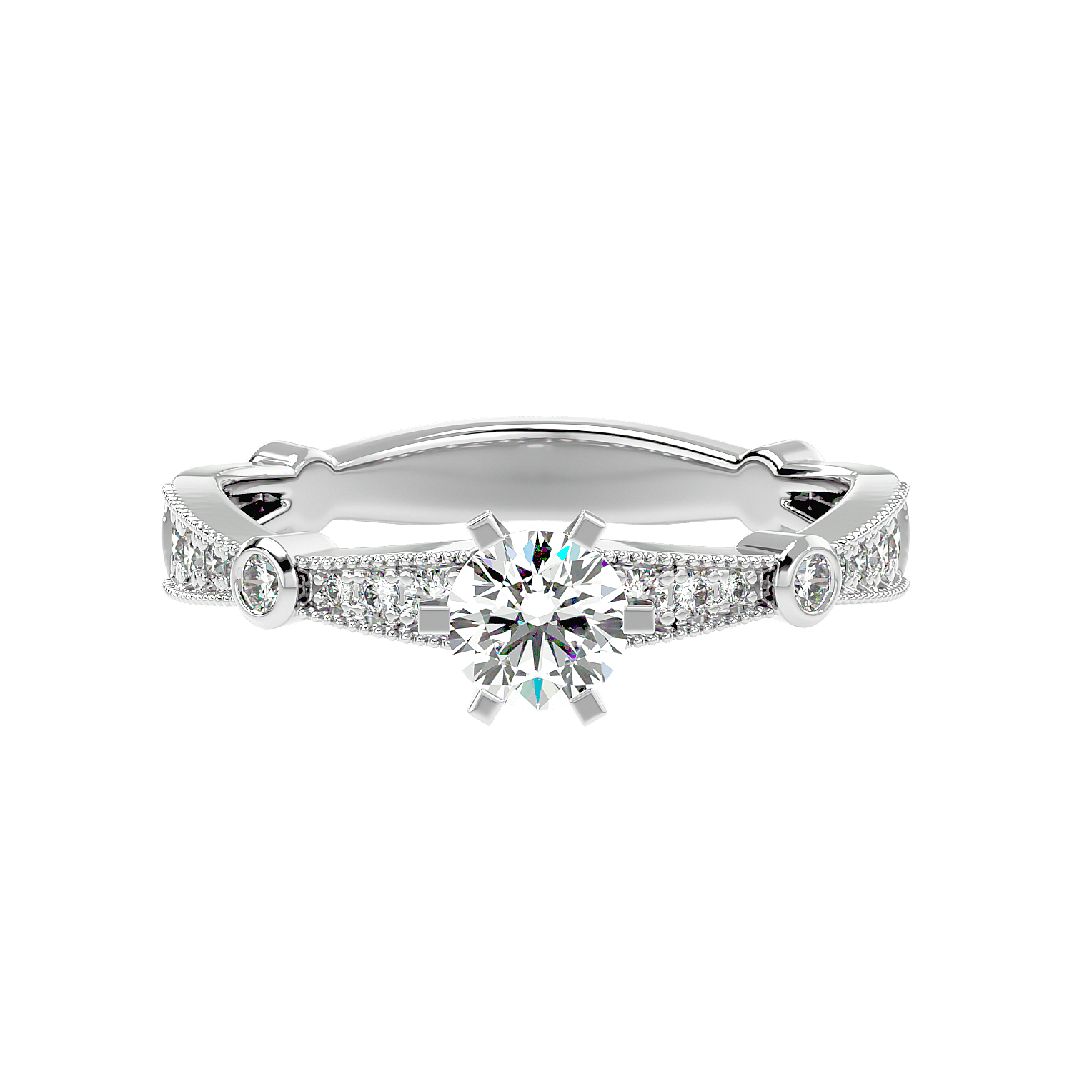 Vintage Bezel Accent Diamond Ring