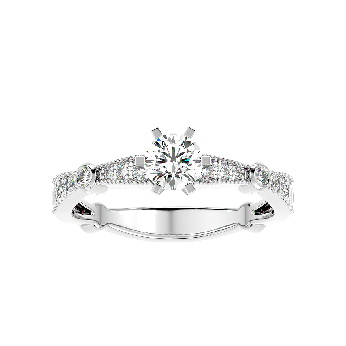 Vintage Bezel Accent Diamond Ring