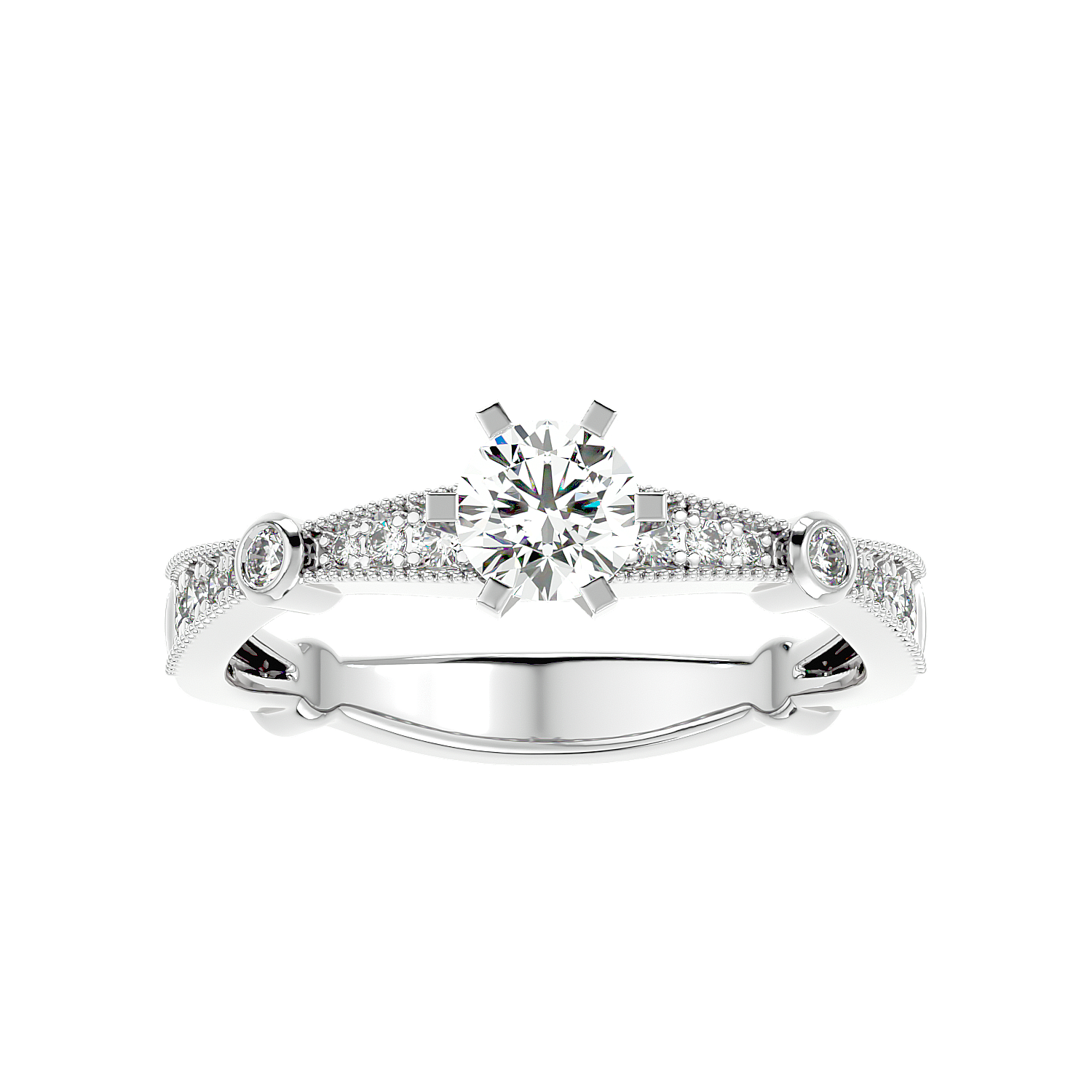 Vintage Bezel Accent Diamond Ring