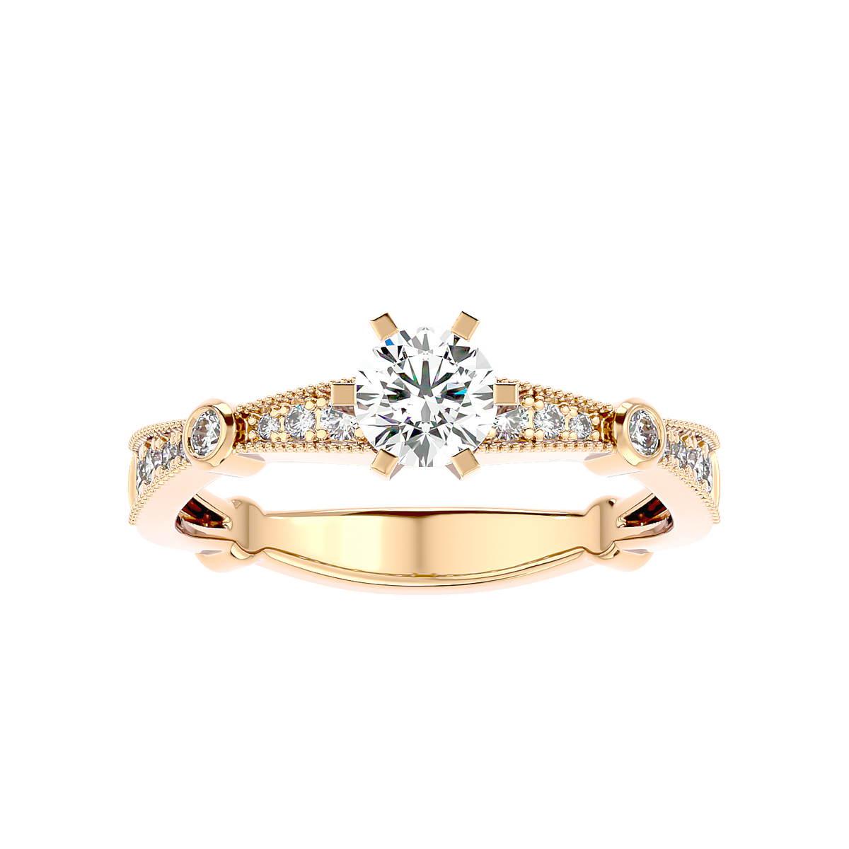 Vintage Bezel Accent Diamond Ring