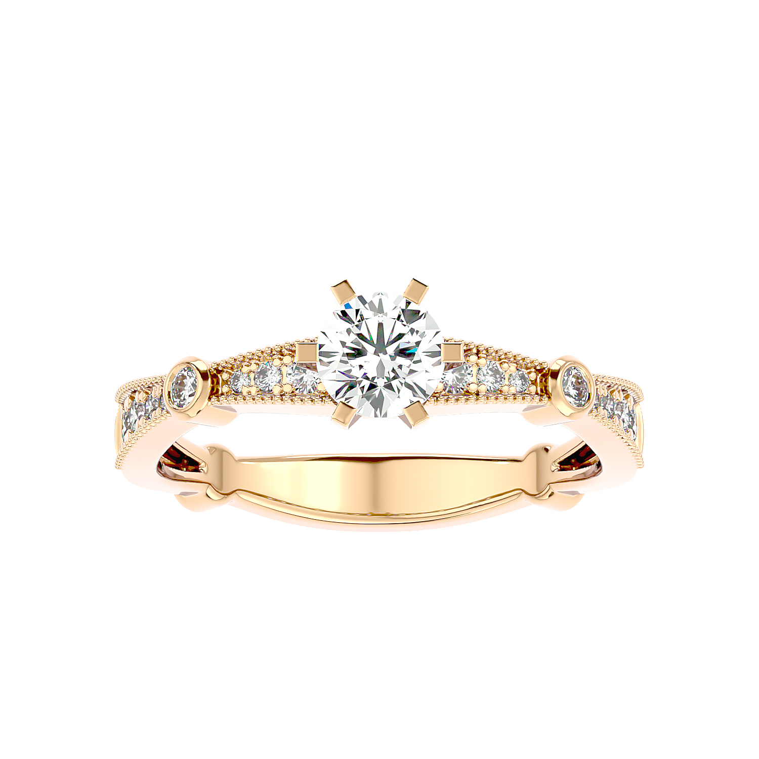 Vintage Bezel Accent Diamond Ring