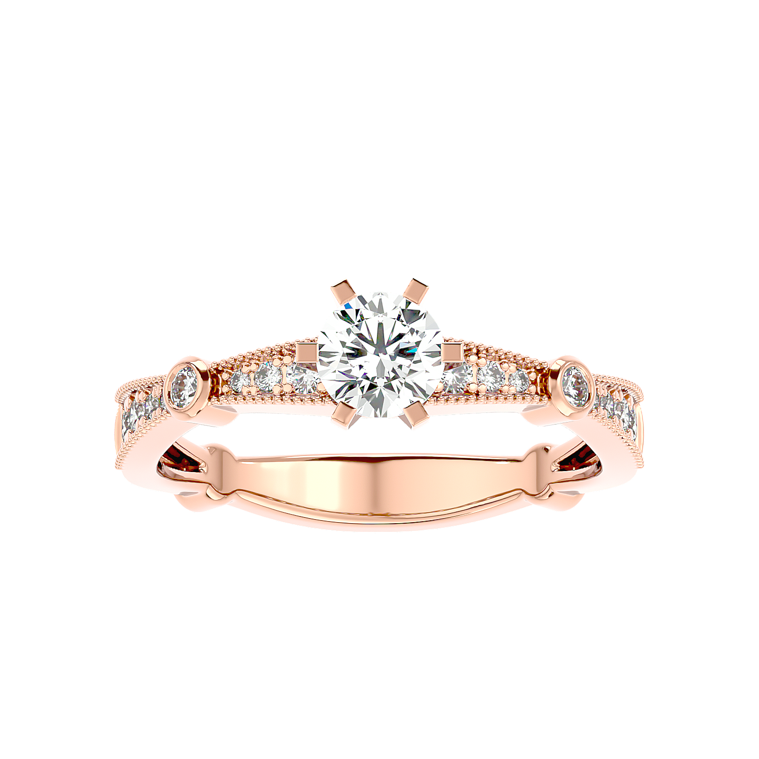 Vintage Bezel Accent Diamond Ring