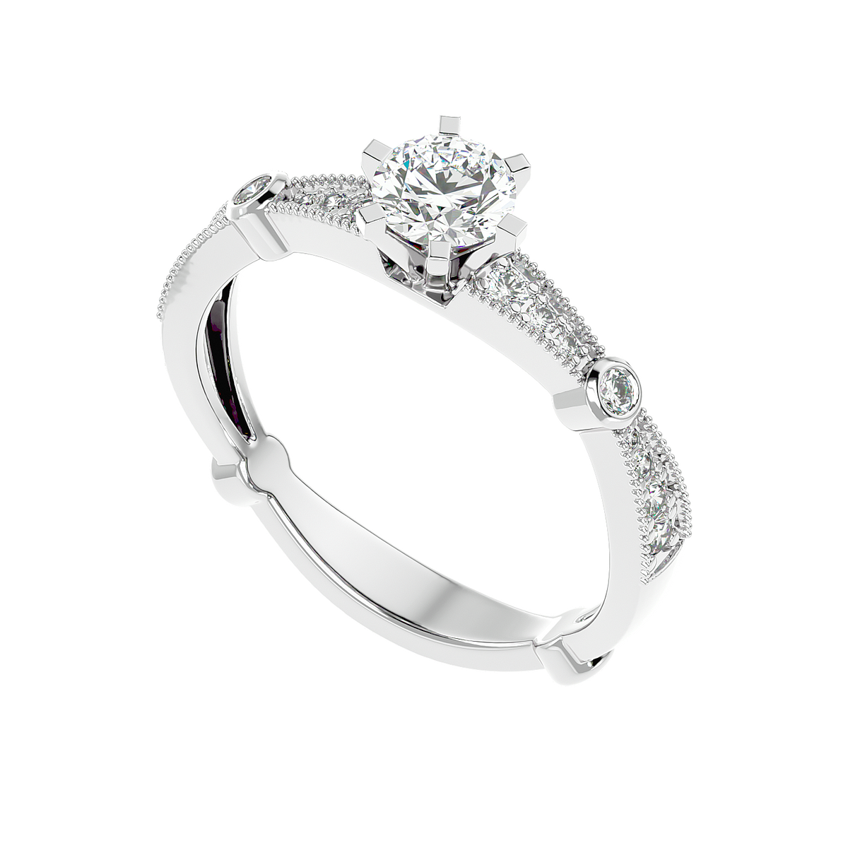 Vintage Bezel Accent Diamond Ring