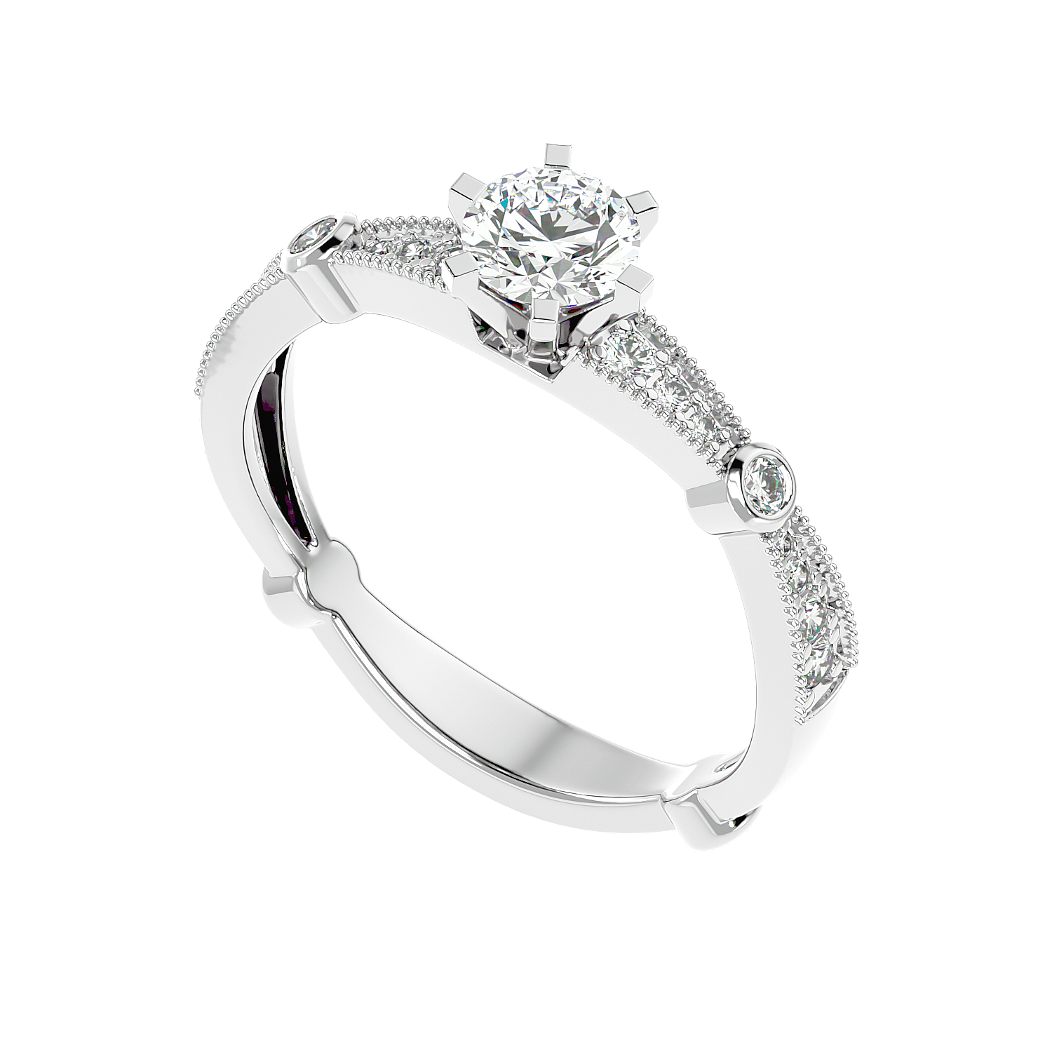 Vintage Bezel Accent Diamond Ring