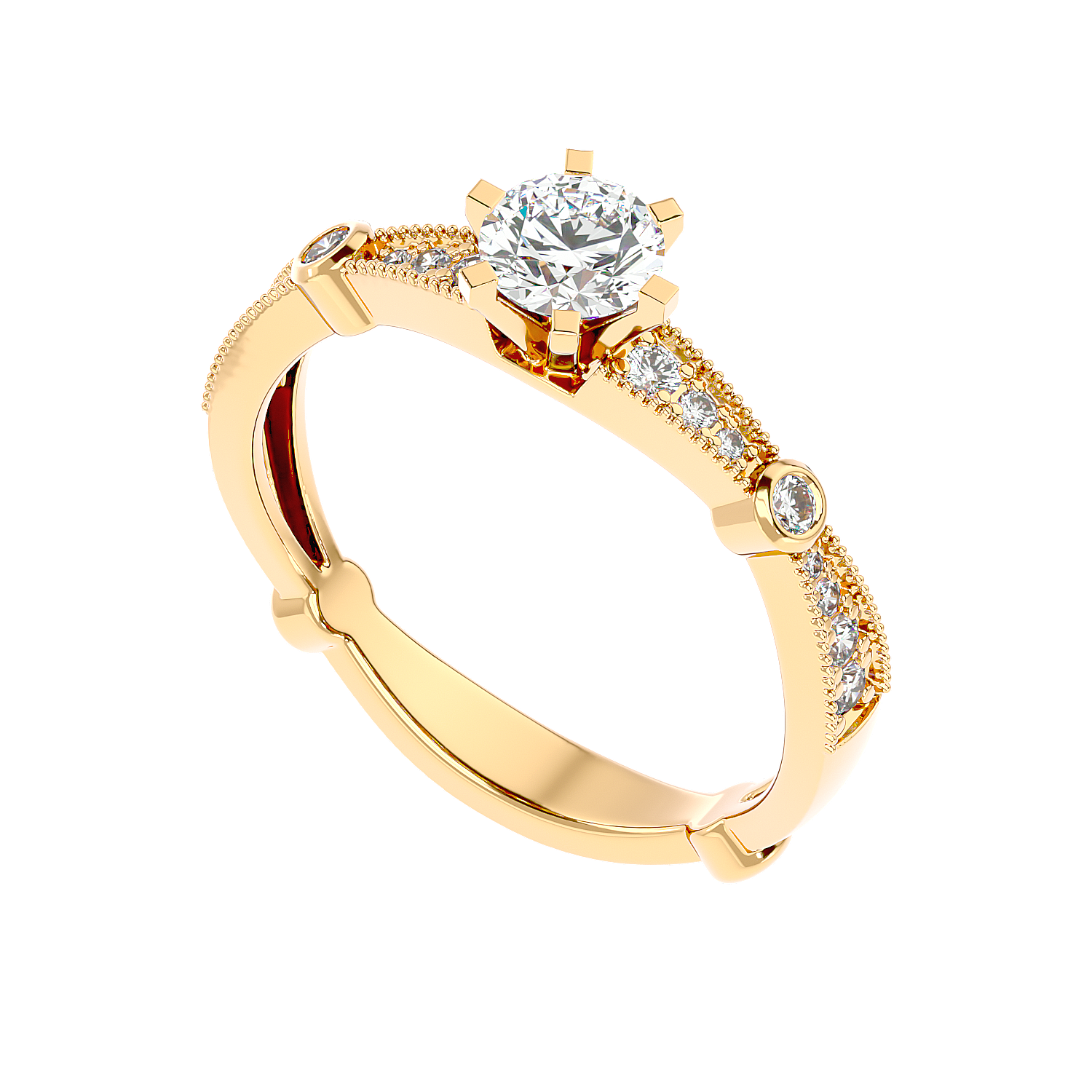 Vintage Bezel Accent Diamond Ring