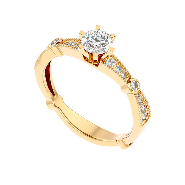 Vintage Bezel Accent Diamond Ring