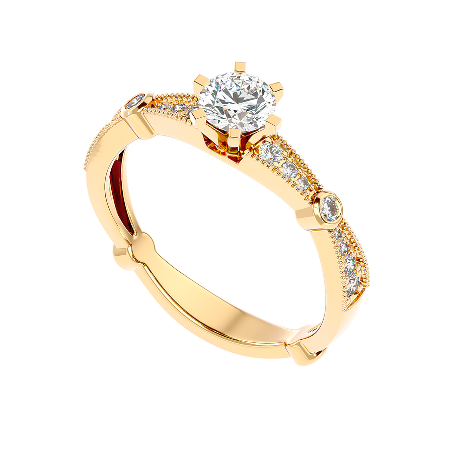 Vintage Bezel Accent Diamond Ring