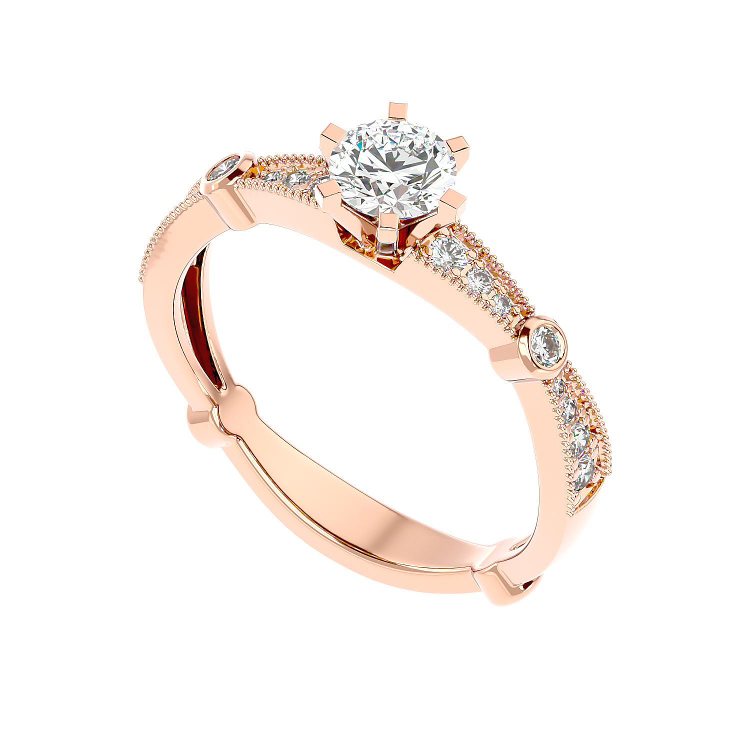 Vintage Bezel Accent Diamond Ring