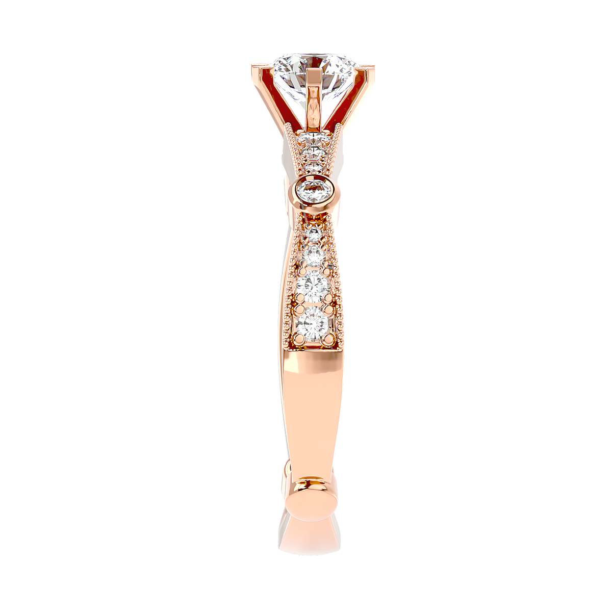 Vintage Bezel Accent Diamond Ring