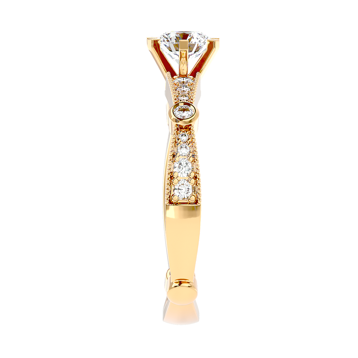 Vintage Bezel Accent Diamond Ring