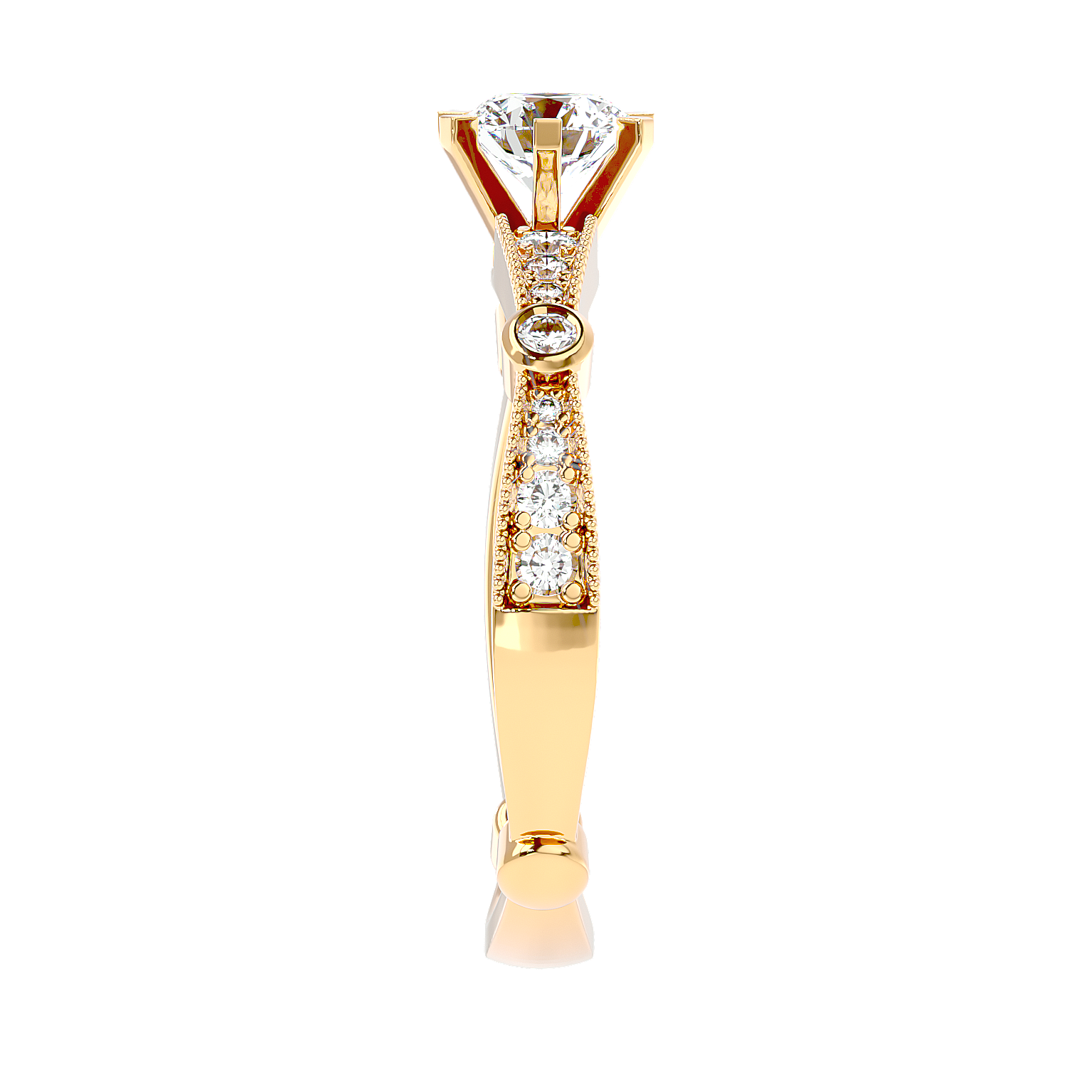 Vintage Bezel Accent Diamond Ring