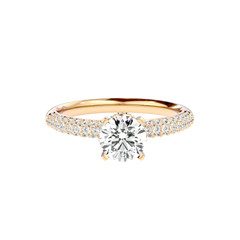 Classic Pave Solitaire Diamond Ring