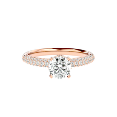 Classic Pave Solitaire Diamond Ring