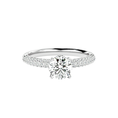 Classic Pave Solitaire Diamond Ring