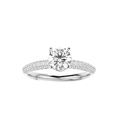 Classic Pave Solitaire Diamond Ring