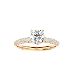 Classic Pave Solitaire Diamond Ring