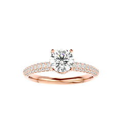Classic Pave Solitaire Diamond Ring