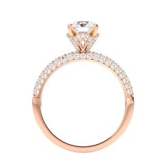 Classic Pave Solitaire Diamond Ring
