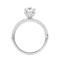 Classic Pave Solitaire Diamond Ring