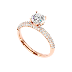 Classic Pave Solitaire Diamond Ring