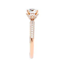 Classic Pave Solitaire Diamond Ring