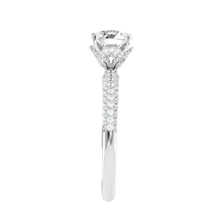Classic Pave Solitaire Diamond Ring