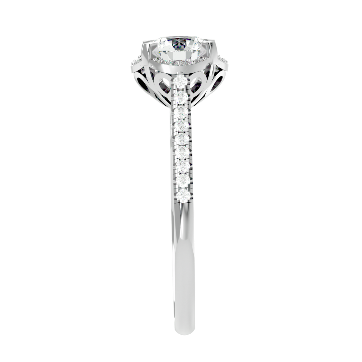Halo Solitaire Diamond Ring